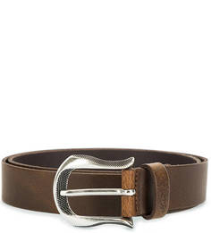 Коричневый кожаный ремень Mustang