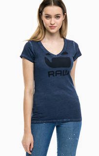 Хлопковая футболка с треугольным вырезом G Star RAW
