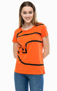 Оранжевая футболка из хлопка G Star RAW