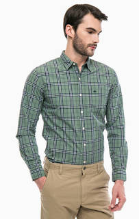 Зеленая хлопковая рубашка в клетку Dockers