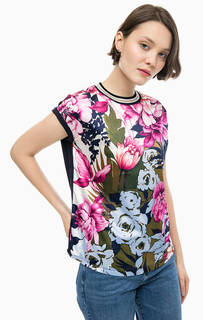 Трикотажная блуза с цветочным принтом Comma