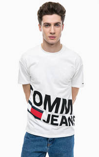 Хлопковая футболка с логотипом бренда Tommy Jeans