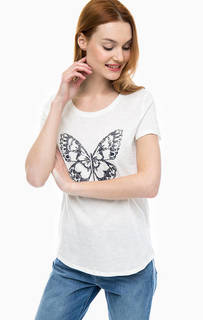 Футболка из хлопка белого цвета Tom Tailor Denim