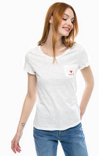 Белая футболка с нагрудным карманом Tom Tailor Denim