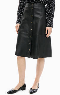 Кожаная юбка на кнопках Selected