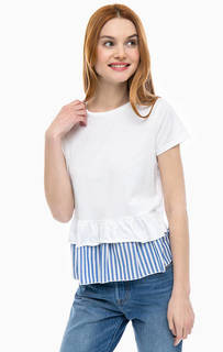 Хлопковая футболка с баской Tom Tailor Denim