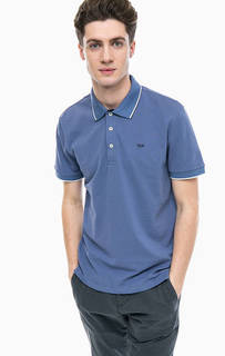 Синяя хлопковая футболка поло Gas