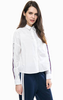 Хлопковая рубашка с нашивками на рукавах Tommy Jeans