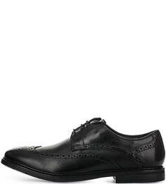 Черные кожаные туфли с брогированием Clarks