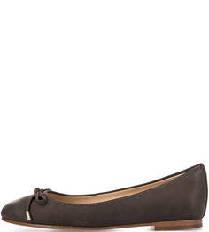 Коричневые балетки из нубука Clarks