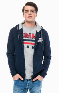 Синяя толстовка с фактурным принтом Tommy Jeans