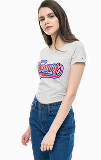 Серая футболка с принтом Tommy Jeans