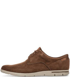 Коричневые ботинки из натуральной замши Clarks