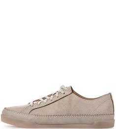 Кожаные кеды с эффектом кракелюра Clarks
