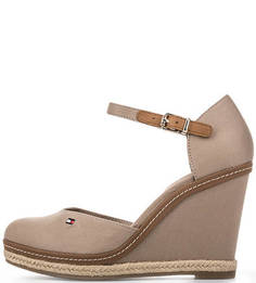 Босоножки из хлопка на танкетке Tommy Hilfiger