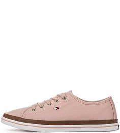 Текстильные кеды кораллового цвета Tommy Hilfiger