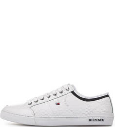 Кожаные кеды на шнуровке Tommy Hilfiger