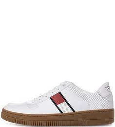 Белые кеды с текстильной вставкой Tommy Jeans