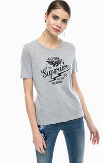 Серая хлопковая футболка с принтом B.Young