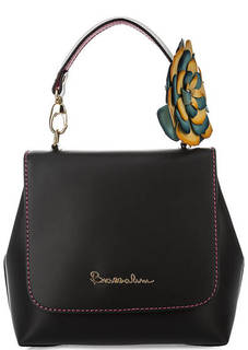 Маленькая кожаная сумка со съемным декоративным цветком Braccialini
