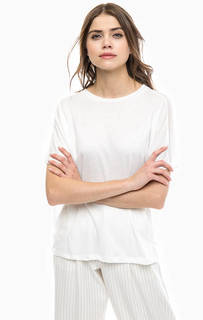 Белая футболка с полупрозрачными вставками Ichi