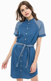 Джинсовое платье-рубашка средней длины Ichi