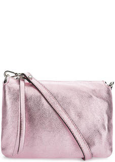 Розовая кожаная сумка с тремя отделами Gianni Chiarini