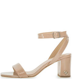 Бежевые босоножки на усиойчивом каблуке Guess