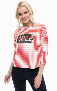 Футболка в полоску с отделкой пайетками Comma