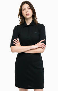 Однотонное платье средней длины из хлопка Lacoste