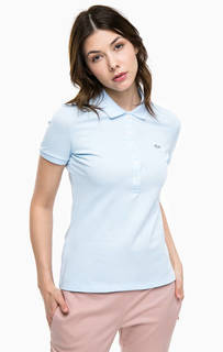 Голубая футболка поло из хлопка Lacoste