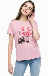Хлопковая футболка с цветочным принтом Vero Moda