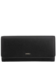 Черный кошелек из зерненой кожи Furla