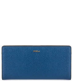 Синий кошелек из сафьяновой кожи Furla