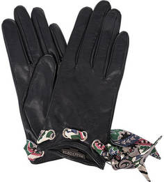 Кожаные перчатки с лентами Eleganzza