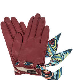 Кожаные перчатки с лентами Eleganzza