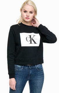 Хлопковый свитшот с логотипом бренда Calvin Klein Jeans