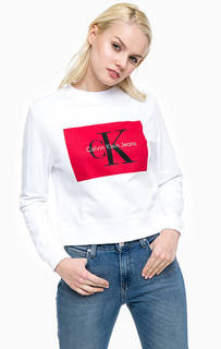 Хлопковый свитшот с логотипом бренда Calvin Klein Jeans