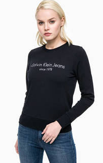 Черный свитшот с вышивкой Calvin Klein Jeans