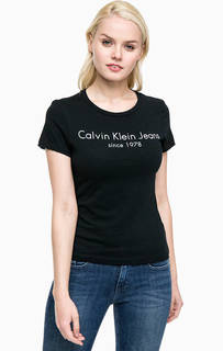 Черная футболка с принтом Calvin Klein Jeans