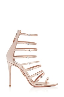 Босоножки из сатина Aquazzura x Claudia Schiffer Crystal Star Sandal 105