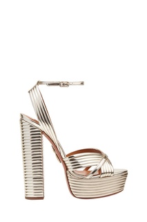 Золотистые босоножки Sandance Plateau 140 Aquazzura