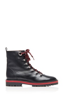 Черные кожаные ботинки Hiker Bootie Flat Aquazzura