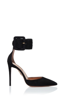 Черные замшевые туфли на шпильке Casablanca Pump 105 Aquazzura
