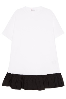 Белое платье с контрастным воланом RED Valentino