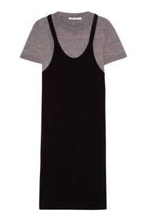 Комбинированное платье из трикотажа T by Alexander Wang