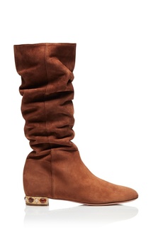 Коричневые сапоги Wyatt Boot Flat Aquazzura