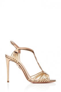 Золотистые босоножки Josephine Sandal 105 Aquazzura