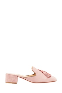 Розовые велюровые мюли Barry Mule 35 Christian Louboutin