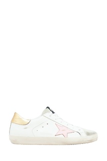 Белые кеды с розовой звездой Superstar Golden Goose Deluxe Brand